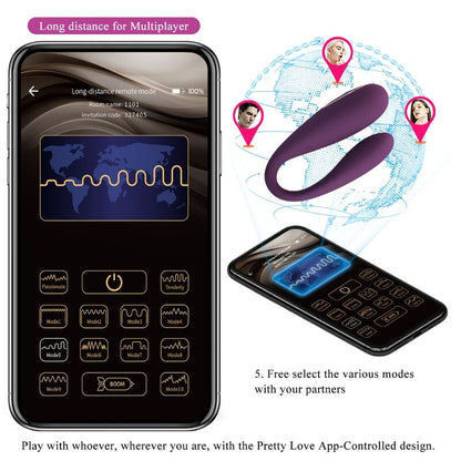 PRETTY LOVE - AUGUST REMOTE GLOBAL DOUBLE PLEASURE VIBRATOR - My naughty haven #