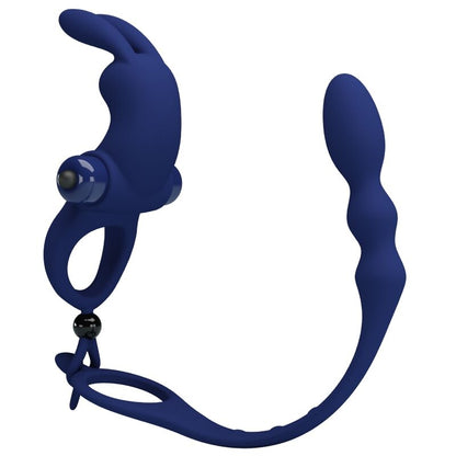 PRETTY LOVE - AYAD RABBIT VIBRATOR RING WITH PLUG BLUE - My naughty haven #