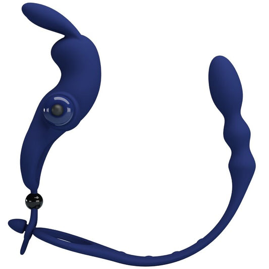 PRETTY LOVE - AYAD RABBIT VIBRATOR RING WITH PLUG BLUE - My naughty haven #