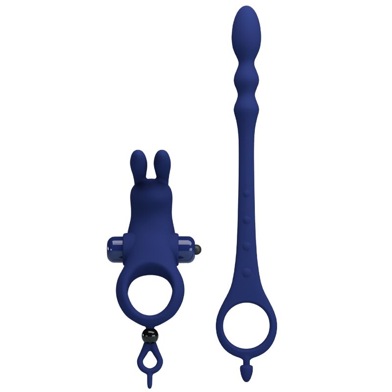 PRETTY LOVE - AYAD RABBIT VIBRATOR RING WITH PLUG BLUE - My naughty haven #