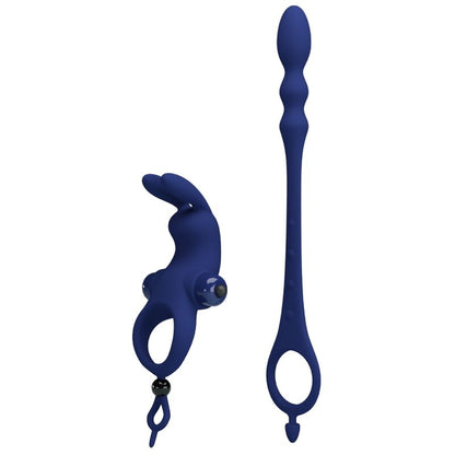 PRETTY LOVE - AYAD RABBIT VIBRATOR RING WITH PLUG BLUE - My naughty haven #