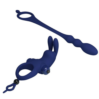 PRETTY LOVE - AYAD RABBIT VIBRATOR RING WITH PLUG BLUE - My naughty haven #
