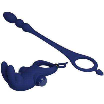 PRETTY LOVE - AYAD RABBIT VIBRATOR RING WITH PLUG BLUE - My naughty haven #