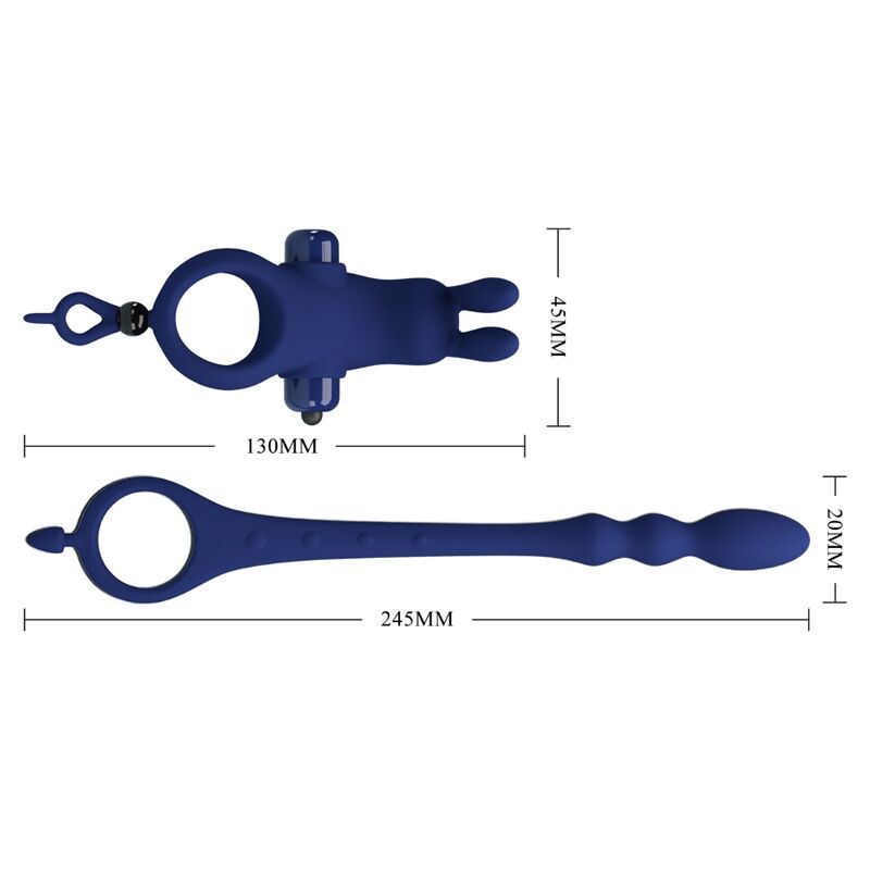 PRETTY LOVE - AYAD RABBIT VIBRATOR RING WITH PLUG BLUE - My naughty haven #