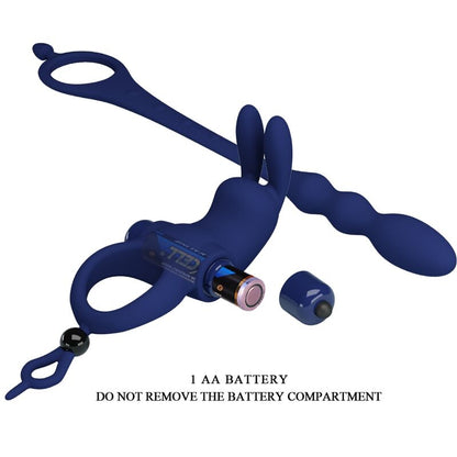 PRETTY LOVE - AYAD RABBIT VIBRATOR RING WITH PLUG BLUE - My naughty haven #
