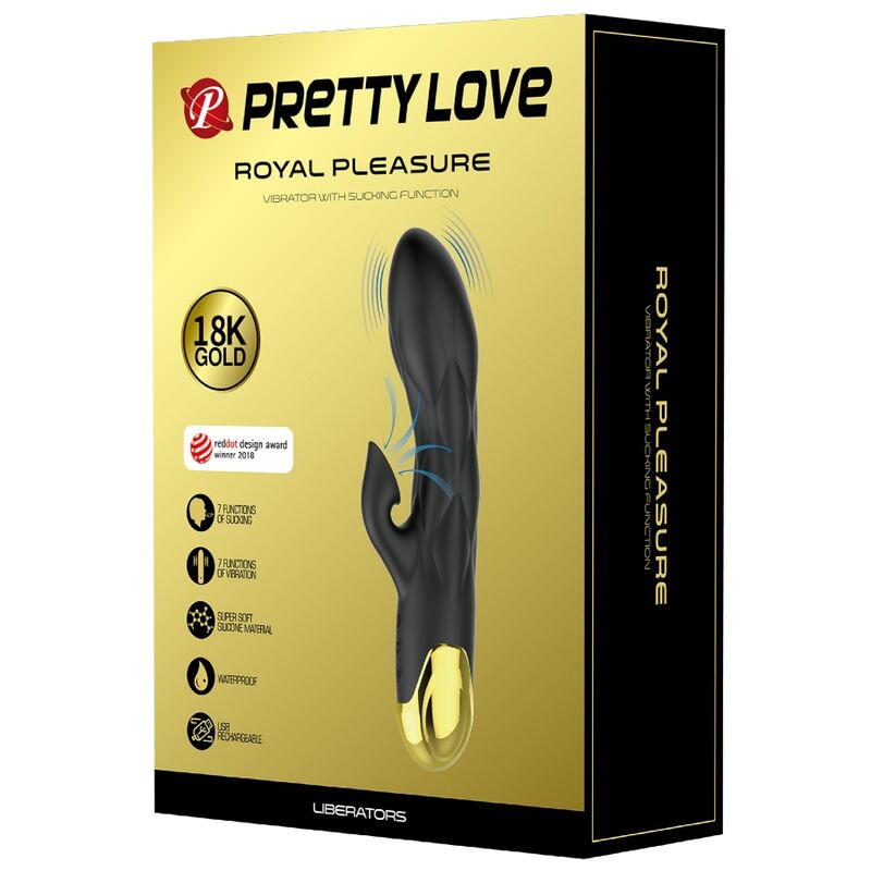 PRETTY LOVE - BLACK RECHARGEABLE GOLD PLATED LUXURY VIBRATOR - My naughty haven #