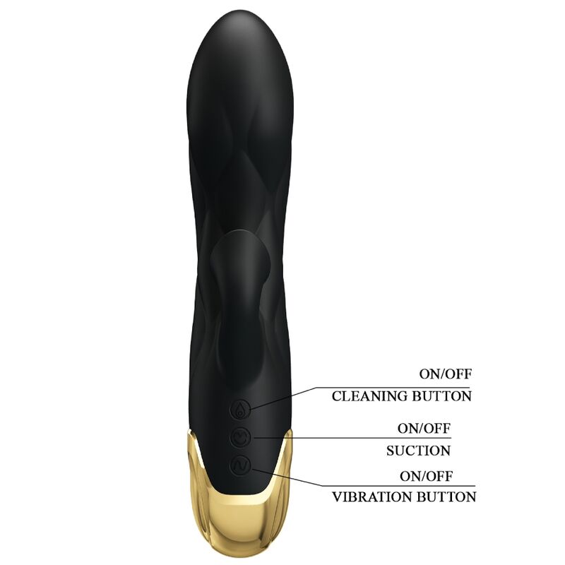 PRETTY LOVE - BLACK RECHARGEABLE GOLD PLATED LUXURY VIBRATOR - My naughty haven #