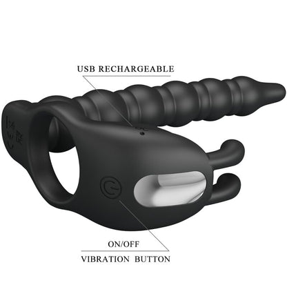 PRETTY LOVE - BLACKNEY PENIS RING WITH BLACK VIBRATOR PLUG - My naughty haven #