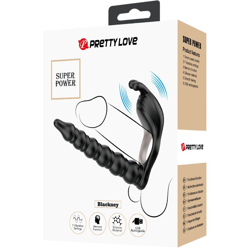 PRETTY LOVE - BLACKNEY PENIS RING WITH BLACK VIBRATOR PLUG - My naughty haven #