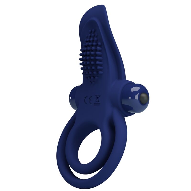 PRETTY LOVE - BRONSON DOUBLE RING WITH VIBRATION BLUE - My naughty haven #