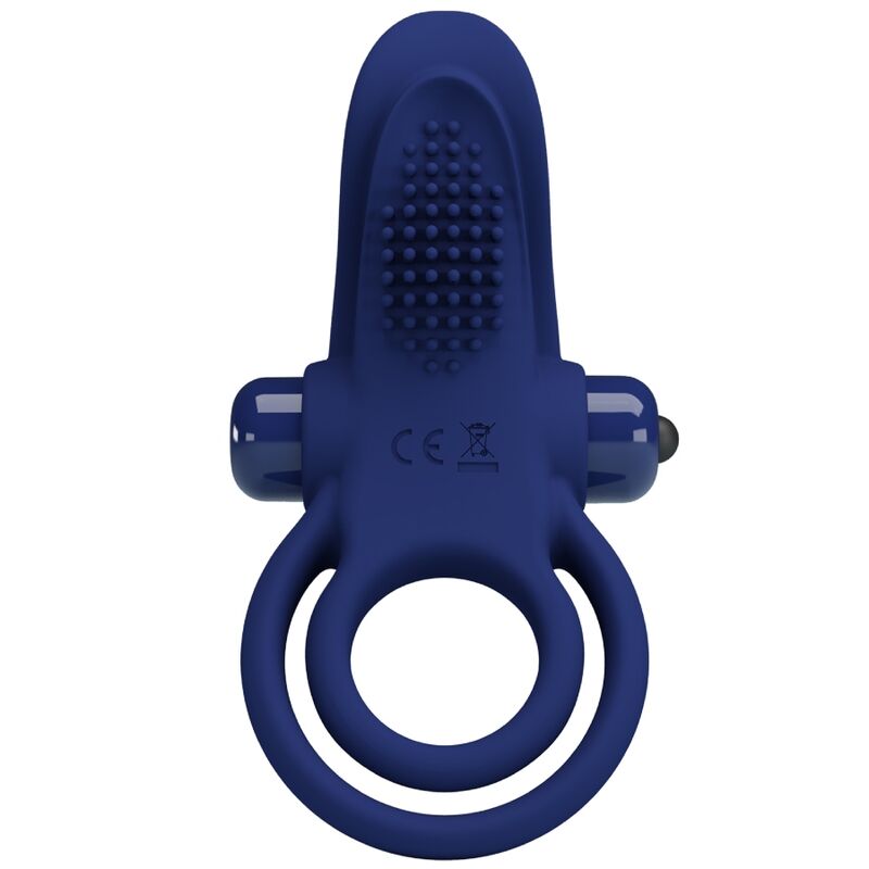 PRETTY LOVE - BRONSON DOUBLE RING WITH VIBRATION BLUE - My naughty haven #