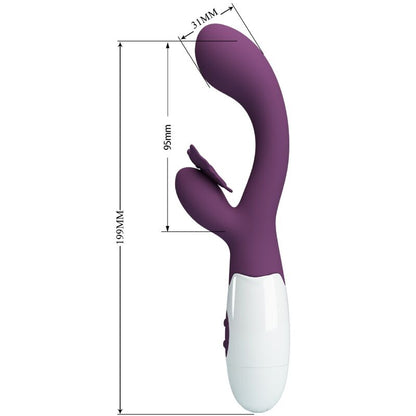 PRETTY LOVE - BUTTERFLY KISS RABBIT VIBRATOR & G-SPOT STIMULATOR PURPLE - My naughty haven #