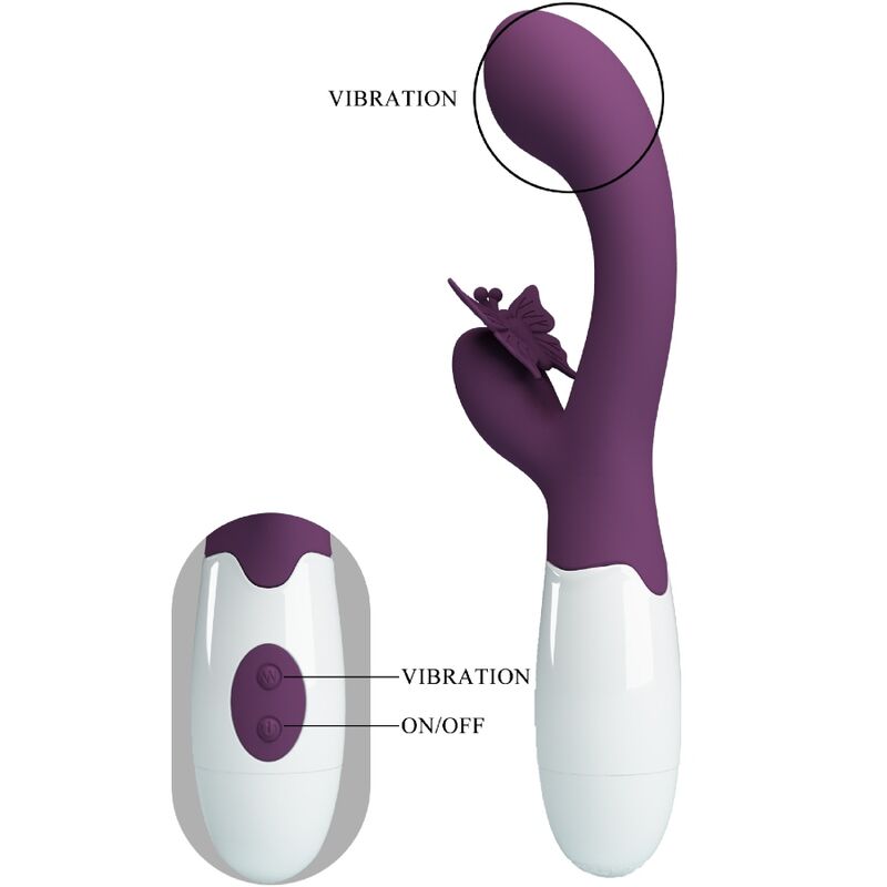 PRETTY LOVE - BUTTERFLY KISS RABBIT VIBRATOR & G-SPOT STIMULATOR PURPLE - My naughty haven #