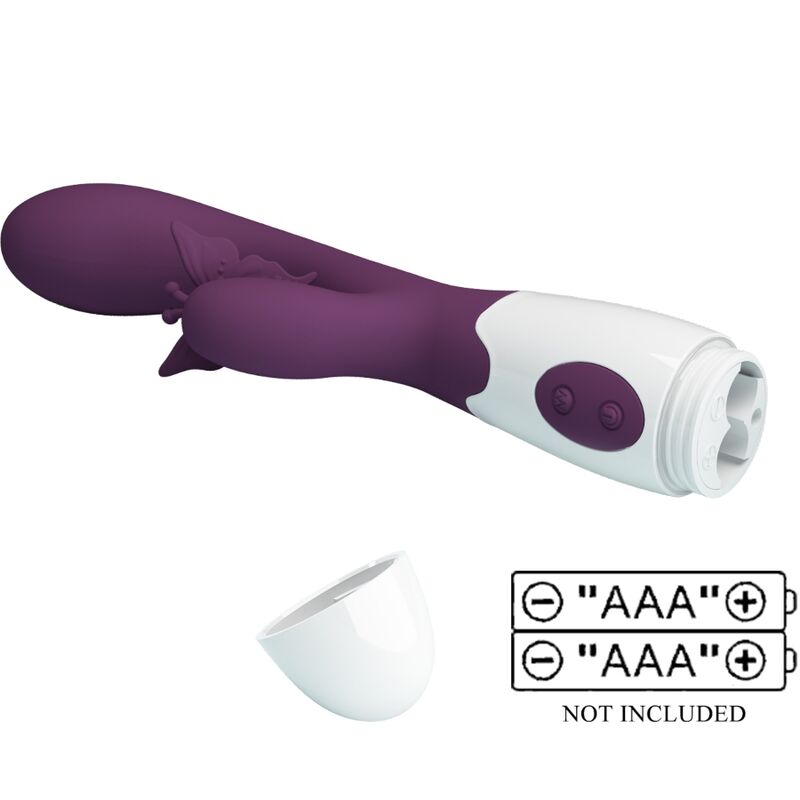 PRETTY LOVE - BUTTERFLY KISS RABBIT VIBRATOR & G-SPOT STIMULATOR PURPLE - My naughty haven #