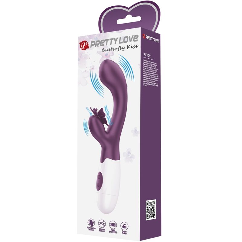 PRETTY LOVE - BUTTERFLY KISS RABBIT VIBRATOR & G-SPOT STIMULATOR PURPLE - My naughty haven #