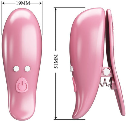 PRETTY LOVE - CAILEY NIPPLE CLAMPS 10 VIBRATIONS REMOTE CONTROL PINK - My naughty haven #
