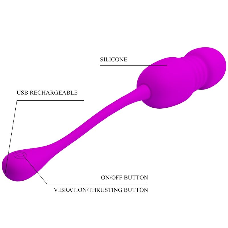 PRETTY LOVE - CALLIE PURPLE RECHARGEABLE VIBRATING EGG - My naughty haven #