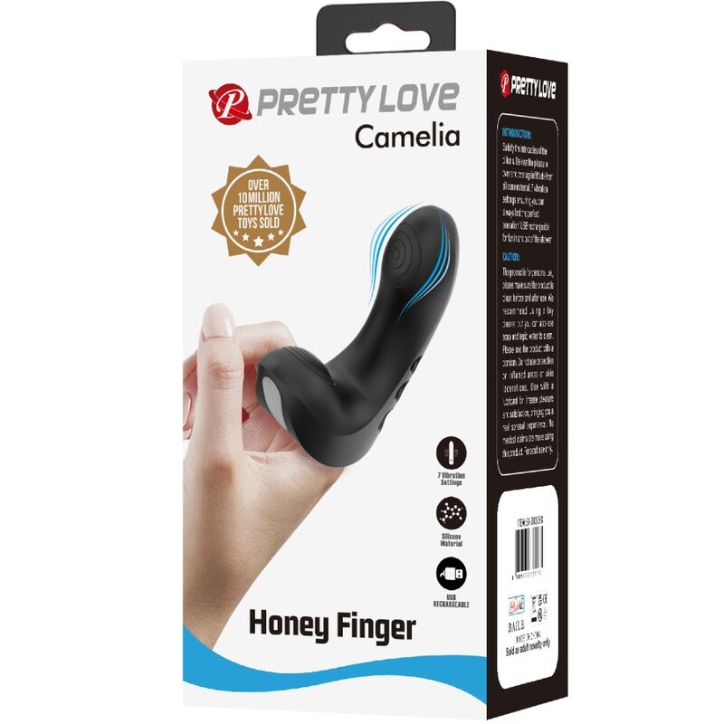 PRETTY LOVE - CAMELIA FINGER VIBRATOR 7 VIBRATIONS BLACK - My naughty haven #