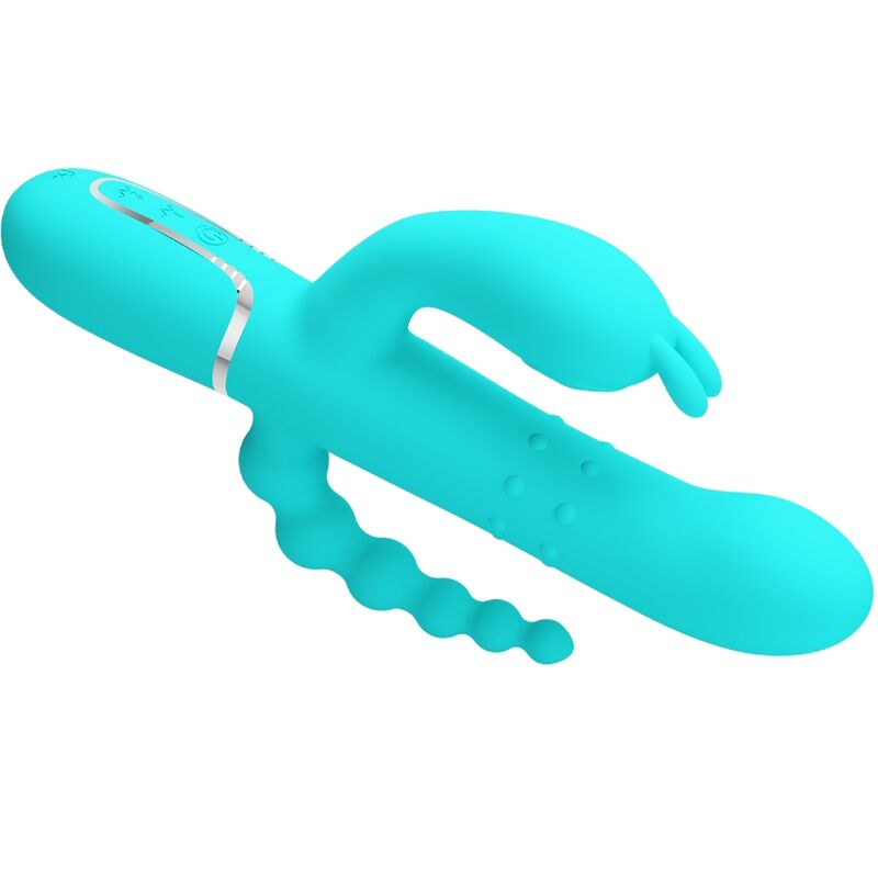 PRETTY LOVE - CAMMY 4 IN 1 MULTIFUNCTION TRIPPLE RABBIT VIBRATOR  BLUE - My naughty haven #