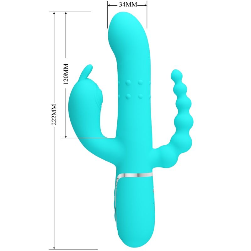 PRETTY LOVE - CAMMY 4 IN 1 MULTIFUNCTION TRIPPLE RABBIT VIBRATOR  BLUE - My naughty haven #