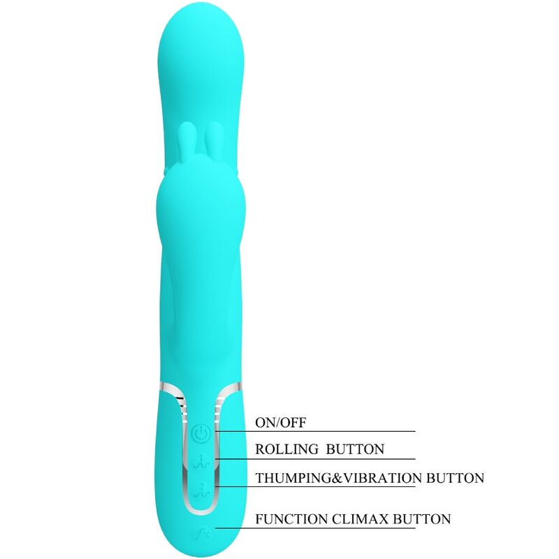 PRETTY LOVE - CAMMY 4 IN 1 MULTIFUNCTION TRIPPLE RABBIT VIBRATOR  BLUE - My naughty haven #