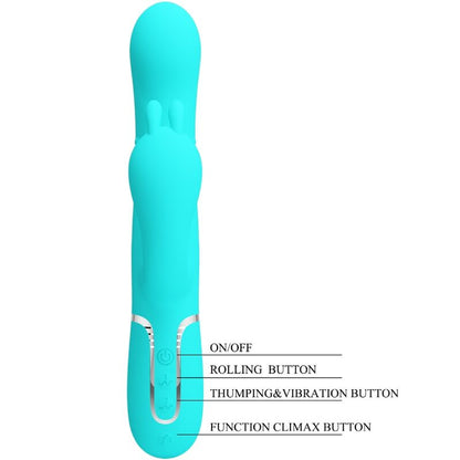 PRETTY LOVE - CAMMY 4 IN 1 MULTIFUNCTION TRIPPLE RABBIT VIBRATOR  BLUE - My naughty haven #