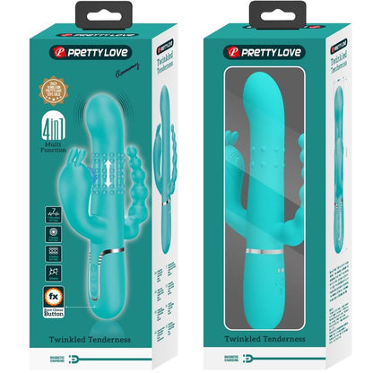 PRETTY LOVE - CAMMY 4 IN 1 MULTIFUNCTION TRIPPLE RABBIT VIBRATOR  BLUE - My naughty haven #