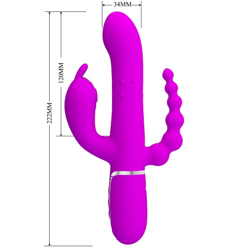 PRETTY LOVE - CAMMY TRIPLE VIBRATOR MULTIFUNCTION 4 IN 1 PINK - My naughty haven #