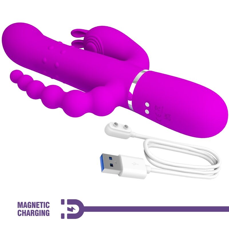 PRETTY LOVE - CAMMY TRIPLE VIBRATOR MULTIFUNCTION 4 IN 1 PINK - My naughty haven #