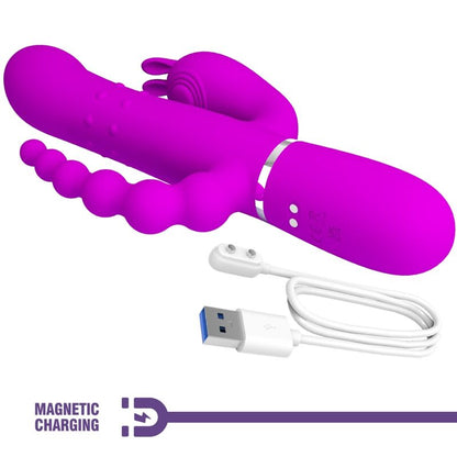 PRETTY LOVE - CAMMY TRIPLE VIBRATOR MULTIFUNCTION 4 IN 1 PINK - My naughty haven #