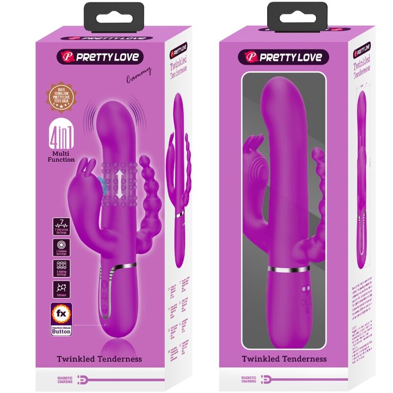 PRETTY LOVE - CAMMY TRIPLE VIBRATOR MULTIFUNCTION 4 IN 1 PINK - My naughty haven #
