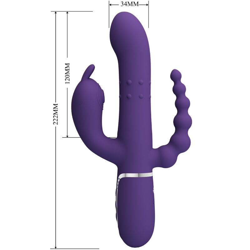 PRETTY LOVE - CAMMY TRIPLE VIBRATOR MULTIFUNCTION 4 IN 1 PURPLE - My naughty haven #
