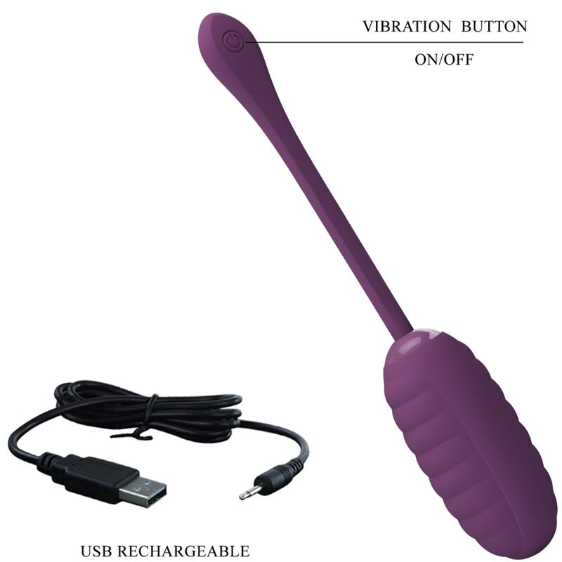 PRETTY LOVE - CASPER PURPLE RECHARGEABLE VIBRATING EGG - My naughty haven #