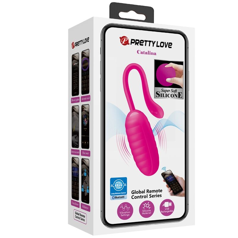 PRETTY LOVE - CATALINA PINK RECHARGEABLE VIBRATING EGG FREE APP - My naughty haven #
