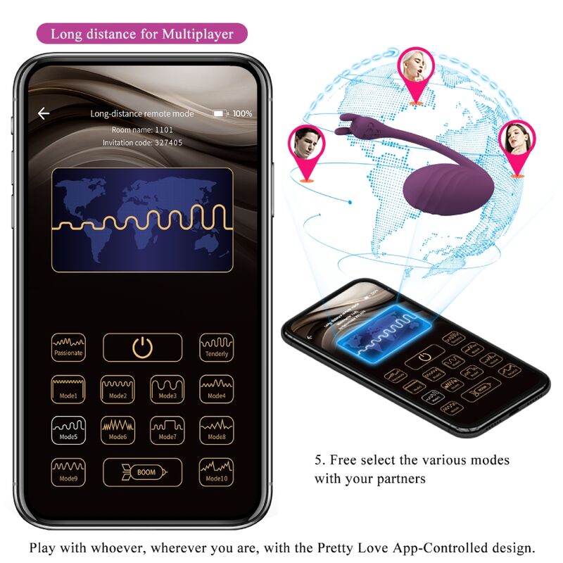 PRETTY LOVE - CATALINA VIBRATOR APP REMOTE CONTROL PURPLE - My naughty haven #