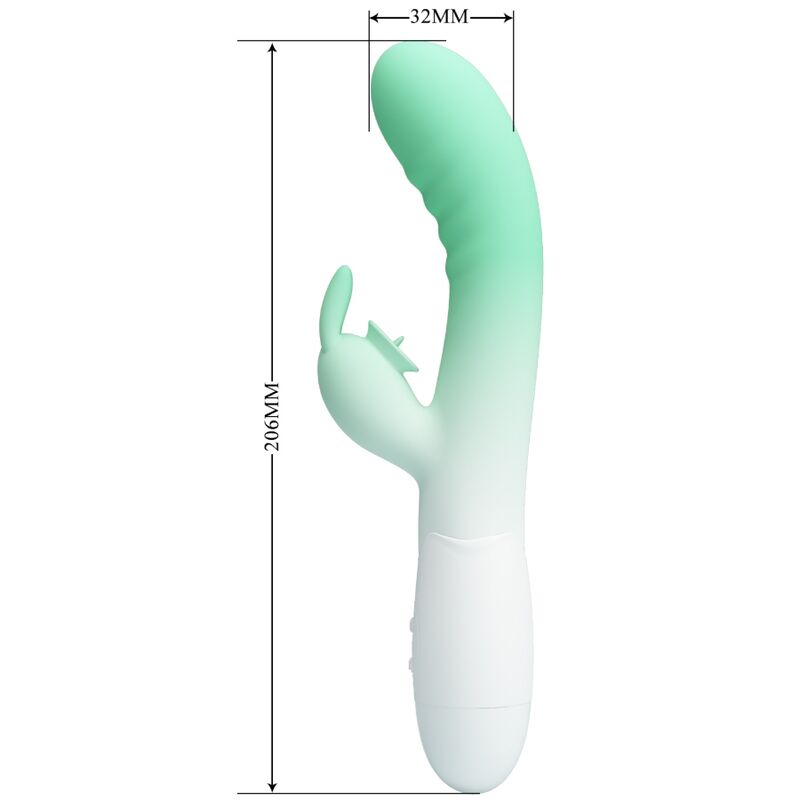 PRETTY LOVE - CERBERUS RABBIT VIBRATOR 3O VIBRATIONS GREEN - My naughty haven #