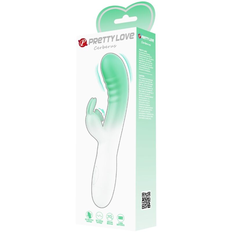 PRETTY LOVE - CERBERUS RABBIT VIBRATOR 3O VIBRATIONS GREEN - My naughty haven #