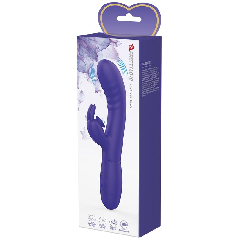 PRETTY LOVE - CERBERUS YOUTH VIOLET RABBIT VIBRATOR - My naughty haven #