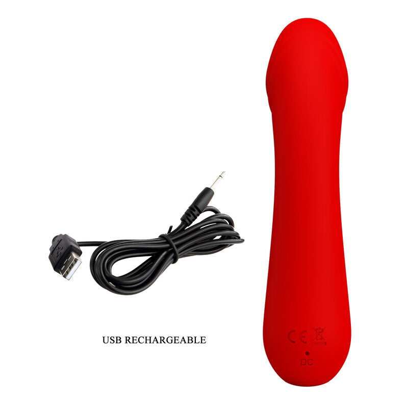 PRETTY LOVE - CETUS RECHARGEABLE VIBRATOR RED - My naughty haven #