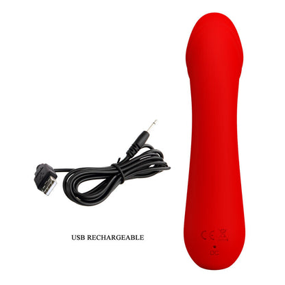 PRETTY LOVE - CETUS RECHARGEABLE VIBRATOR RED - My naughty haven #