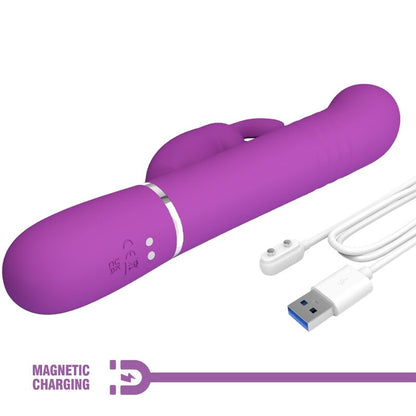 PRETTY LOVE - COALE 4 IN 1 MULTIFUNCTION RABBIT VIBRATOR  PURPLE - My naughty haven #