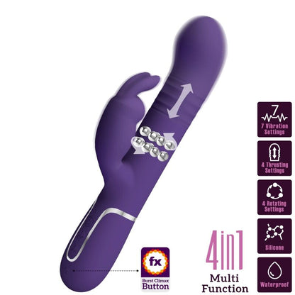 PRETTY LOVE - COALE RABBIT VIBRATOR 4 IN 1 PURPLE - My naughty haven #