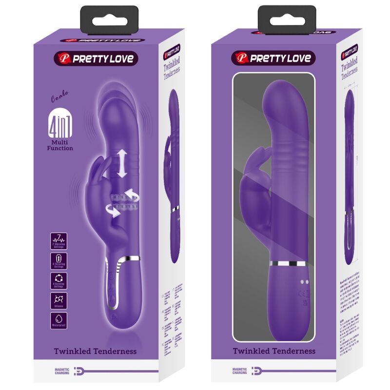 PRETTY LOVE - COALE RABBIT VIBRATOR 4 IN 1 PURPLE - My naughty haven #