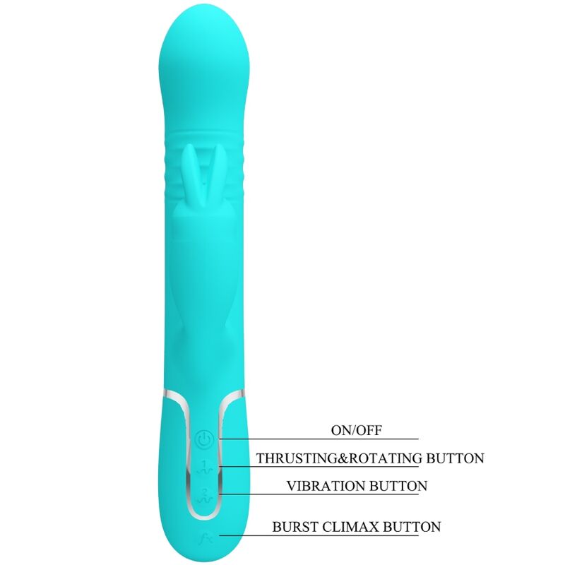 PRETTY LOVE - COALE RABBIT VIBRATOR PEARLS AQUA GREEN - My naughty haven #