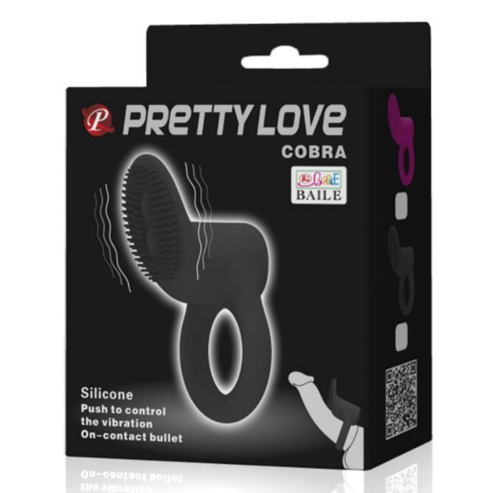 PRETTY LOVE - COBRA VIBRATOR RING BLACK - My naughty haven #