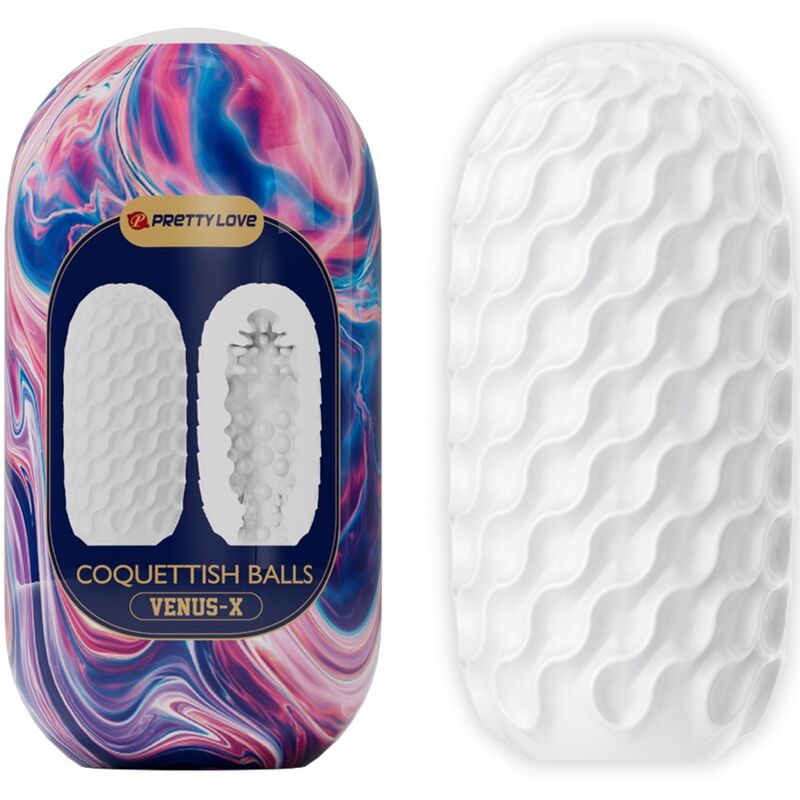 PRETTY LOVE - COQUETTISH BALLS SILICONE MALE MASTURBATOR WHITE - My naughty haven #