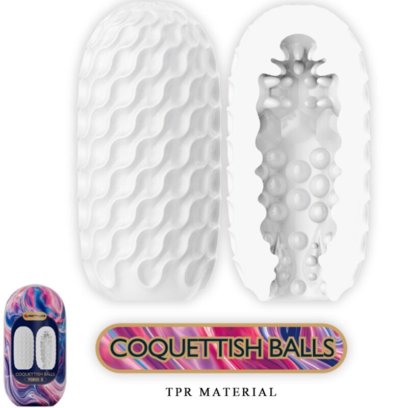 PRETTY LOVE - COQUETTISH BALLS SILICONE MALE MASTURBATOR WHITE - My naughty haven #