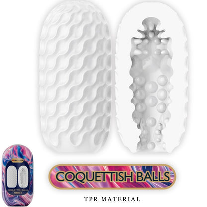PRETTY LOVE - COQUETTISH BALLS SILICONE MALE MASTURBATOR WHITE - My naughty haven #