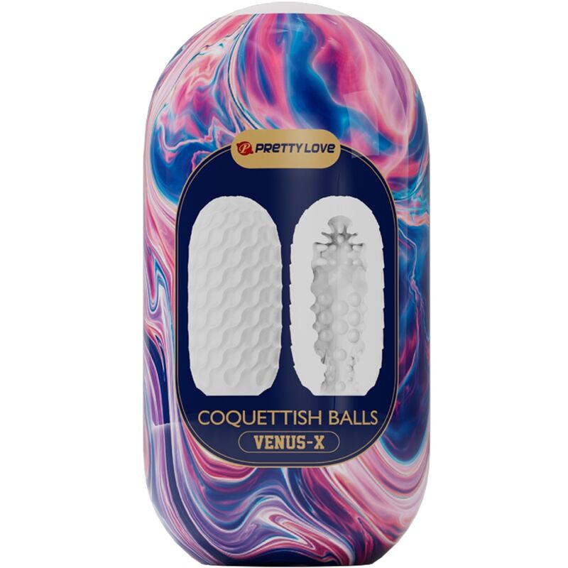 PRETTY LOVE - COQUETTISH BALLS SILICONE MALE MASTURBATOR WHITE - My naughty haven #