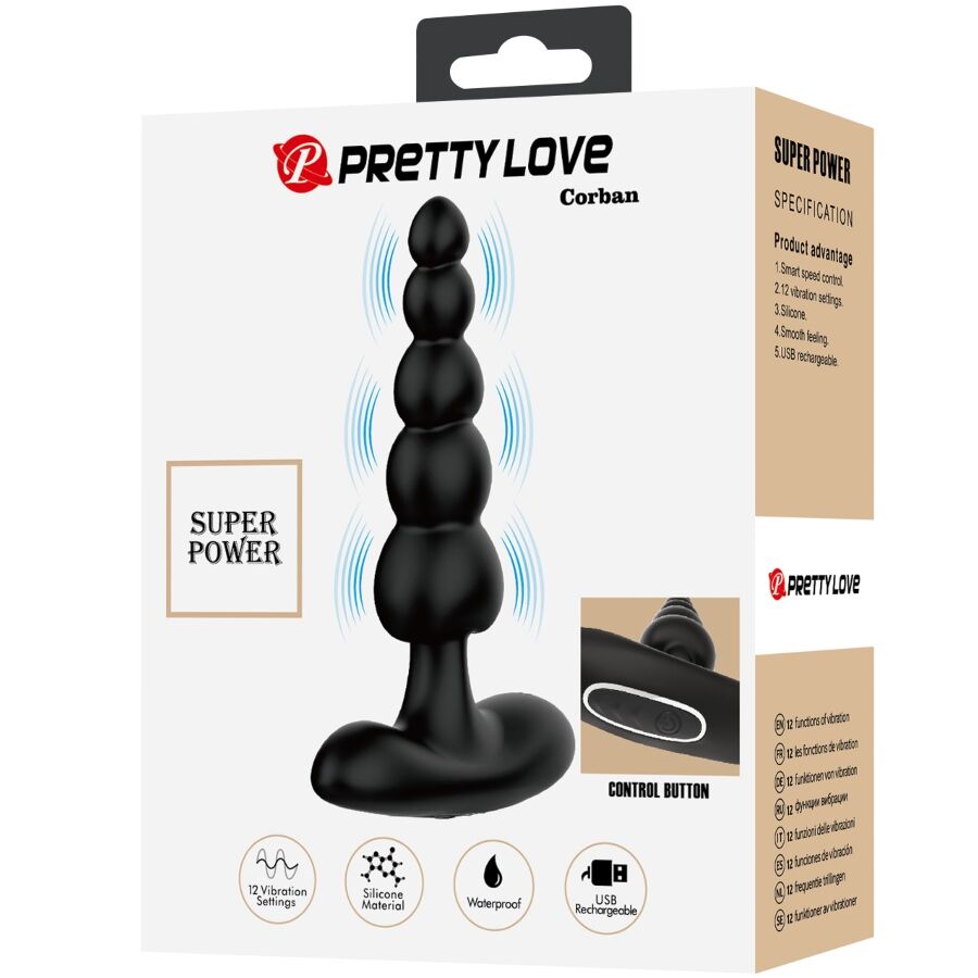 PRETTY LOVE - CORBAN ANAL VIBRATOR 10 VIBRATIONS BLACK - My naughty haven #